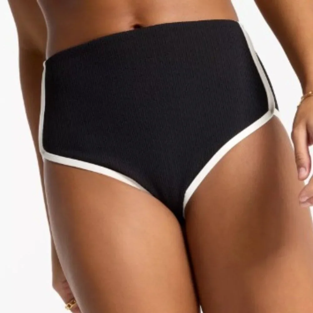 Calia Tipped High Rise Bikini Swim Bottoms - Picture 1 of 8